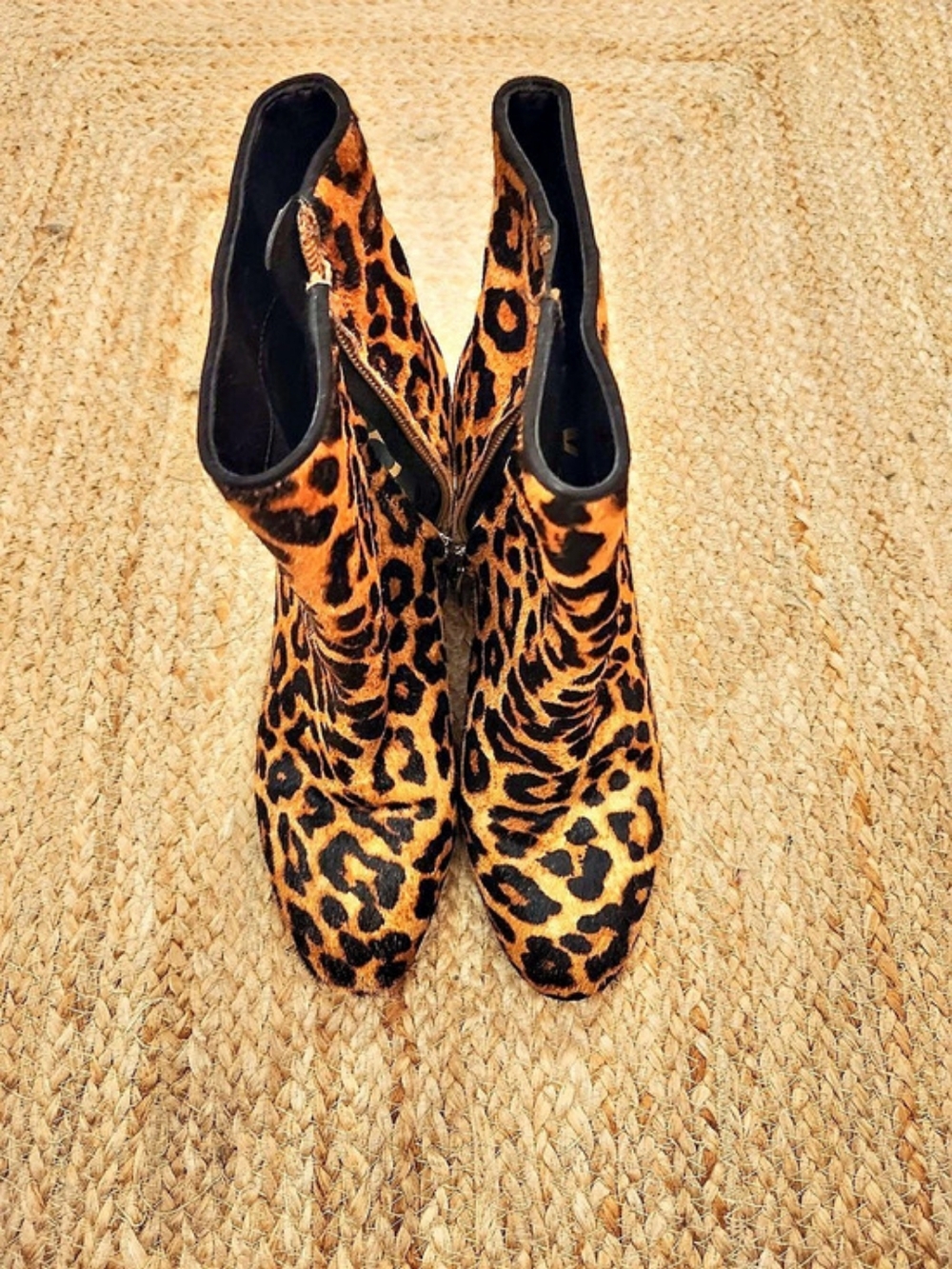Sam Edelman Walden Leopard Print Calf Hair Ankle Booties Ankle Boots